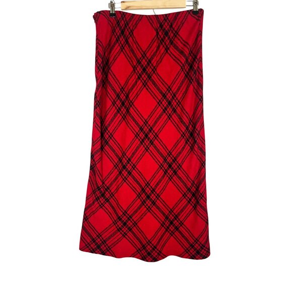 Retro Plaid Maxi Dress 12 Red Tartan Checks Boho Western Classic Chic Indie Folk - Picture 6 of 9